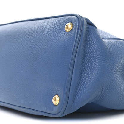 Prada Vitello Daino Large Double Zip Tote Cobalto 9 of 9
