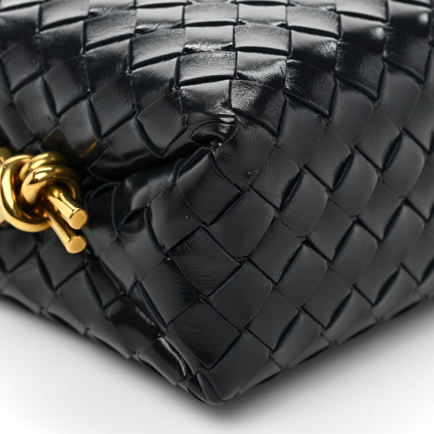 Polished Nappa Intrecciato Knot Small Loop Crossbody Bag Space
