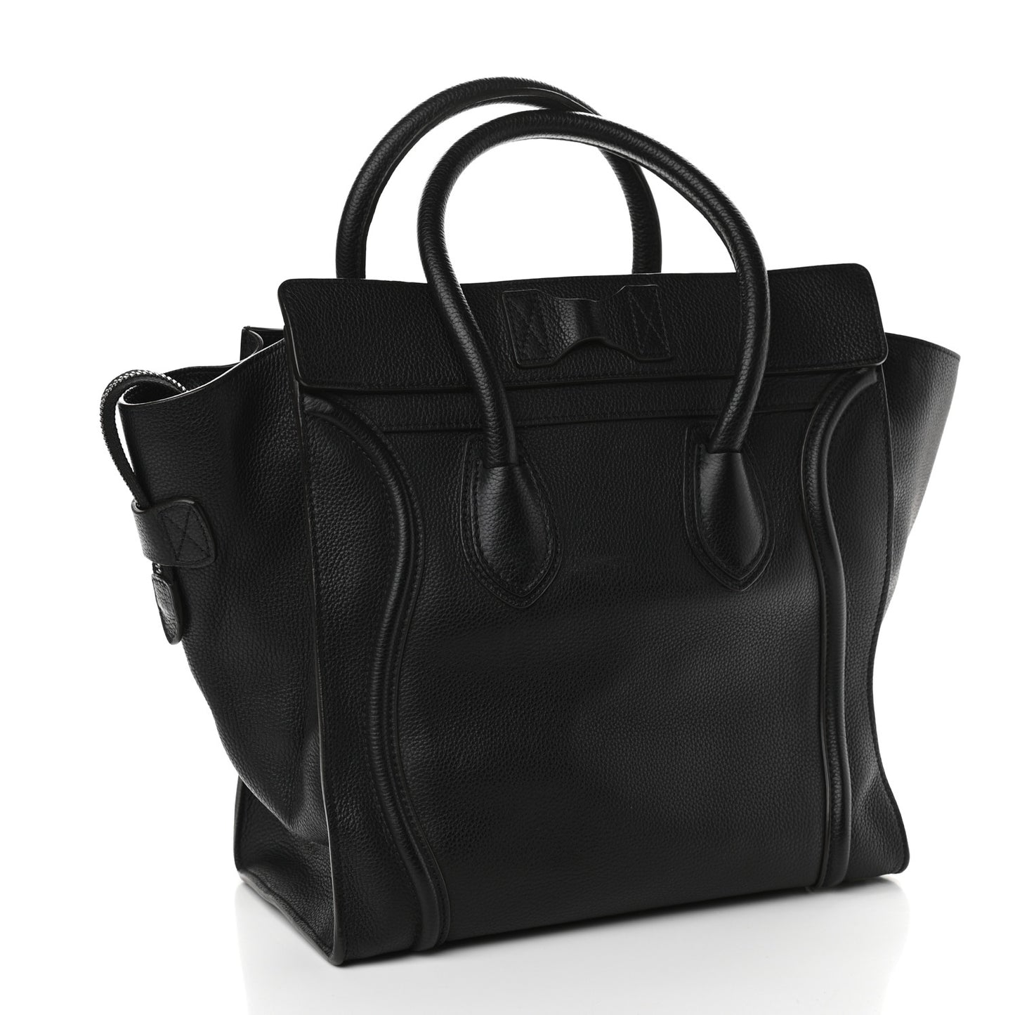 Drummed Calfskin Mini Luggage Black