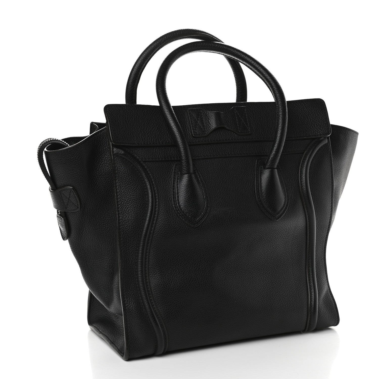 Celine Drummed Calfskin Mini Luggage Black 2 of 7