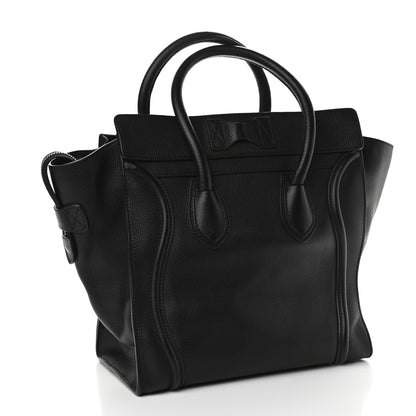 Celine Drummed Calfskin Mini Luggage Black 2 of 7