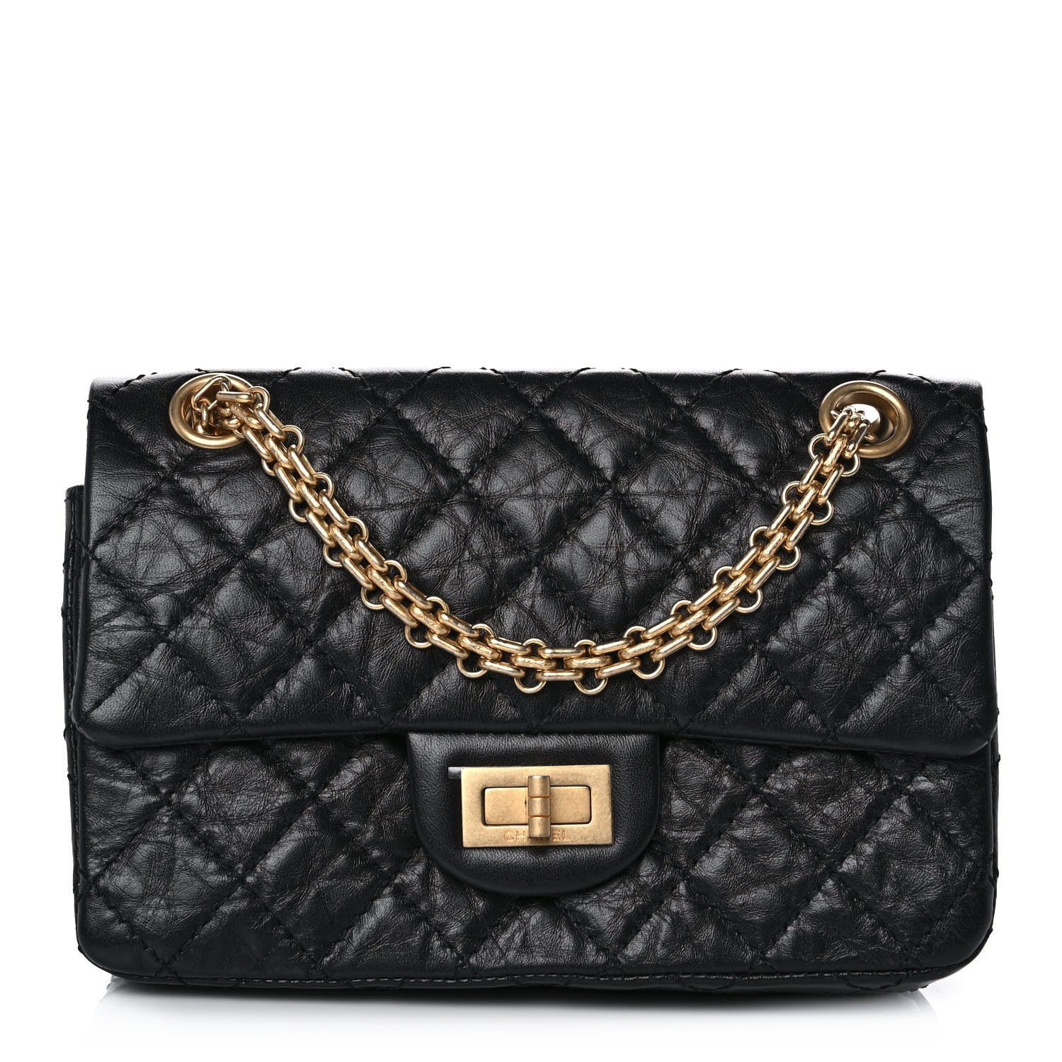 Chanel Aged Calfskin Quilted 2.55 Reissue Mini Flap Black 1 of 11