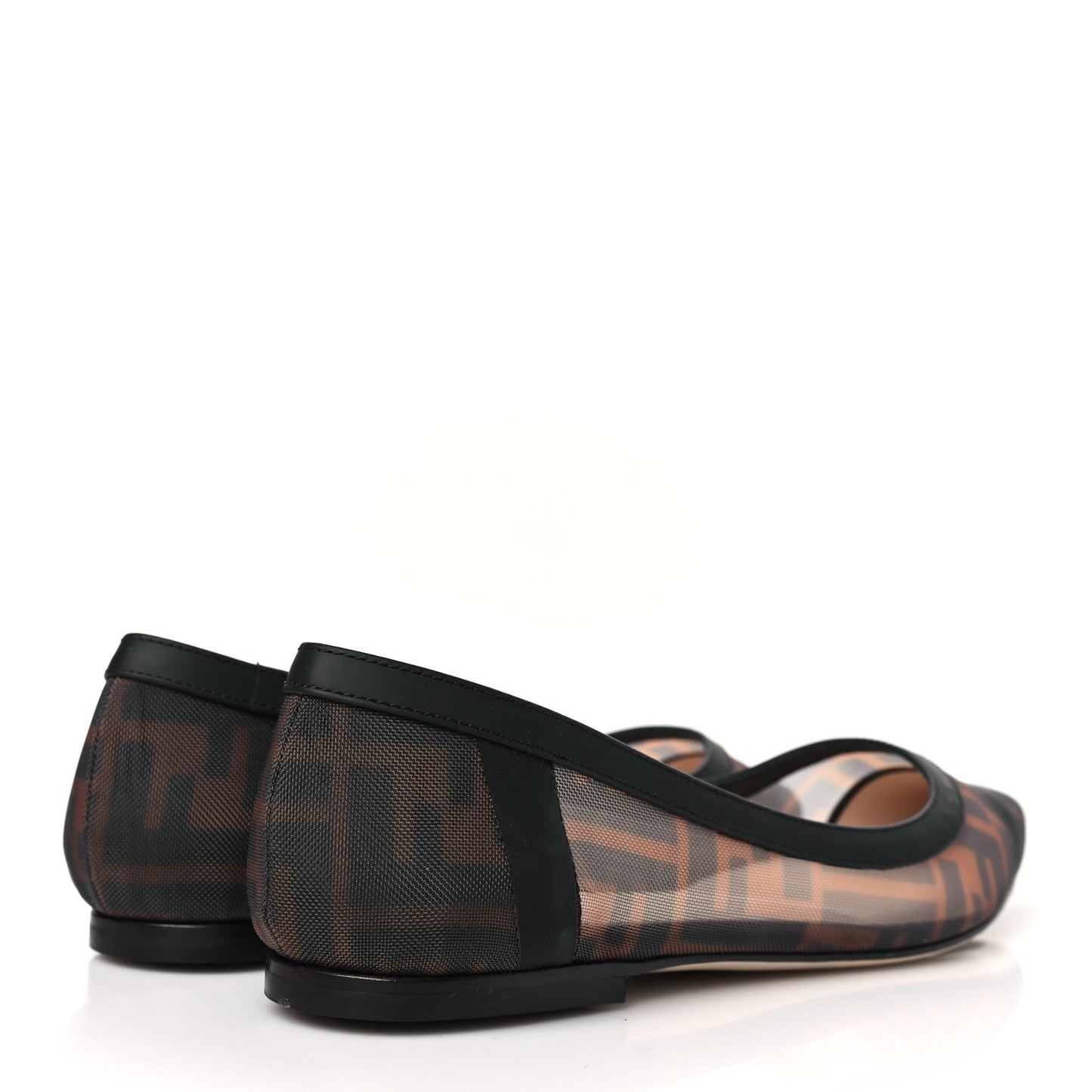 Mesh FF Skimmer Ballerina Flats 36 Tobacco Moro Black