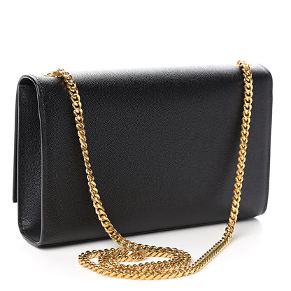 Saint Laurent Grain De Poudre Medium Classic Monogram Kate Satchel Black 2 of 9