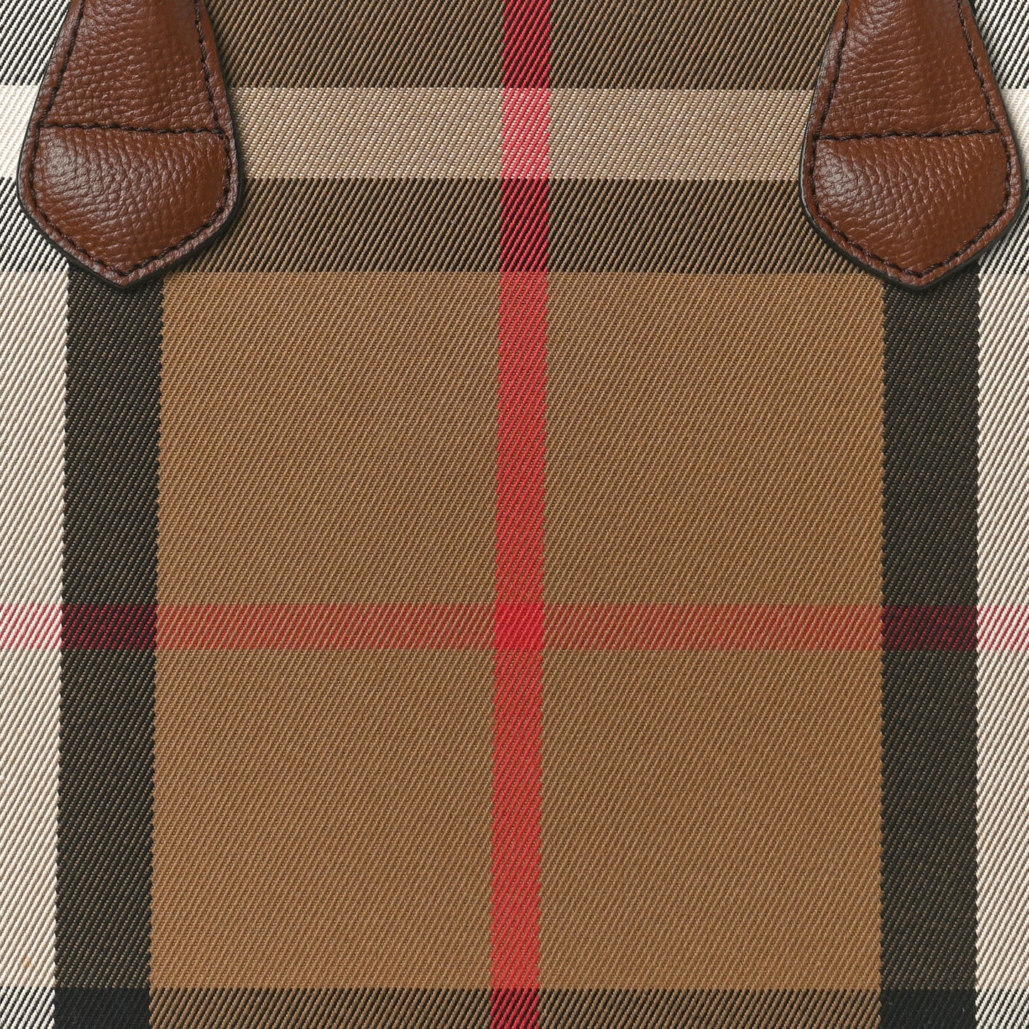 House Check Grainy Calfskin Medium Banner Tote Tan