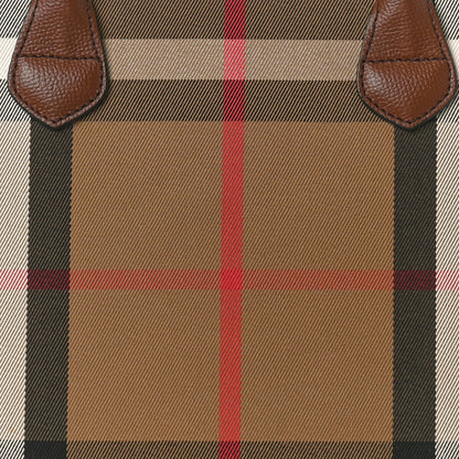 Burberry House Check Grainy Calfskin Medium Banner Tote Tan 7 of 13