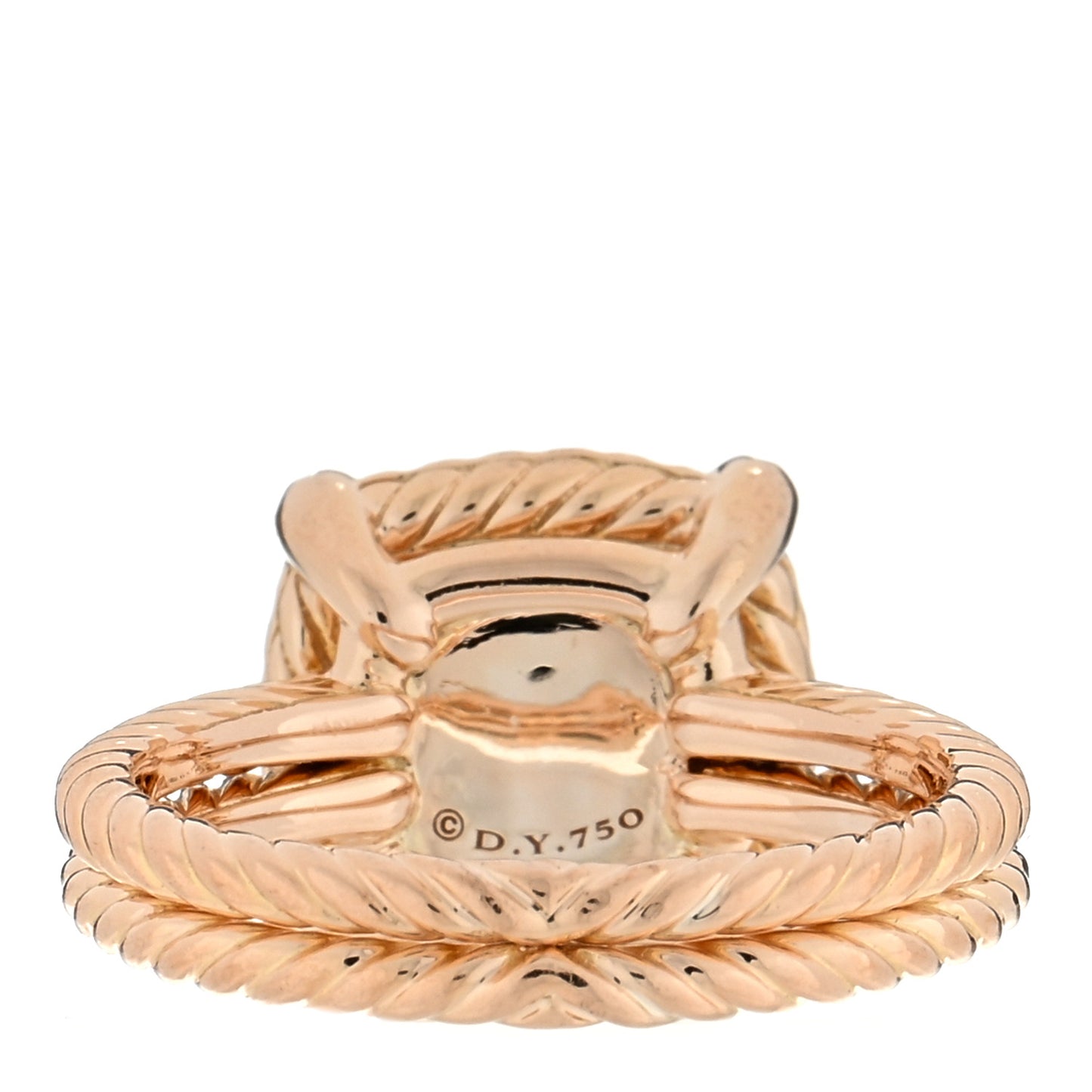 18K Rose Gold Diamond Morganite 9mm Chatelaine Ring 50 5.5