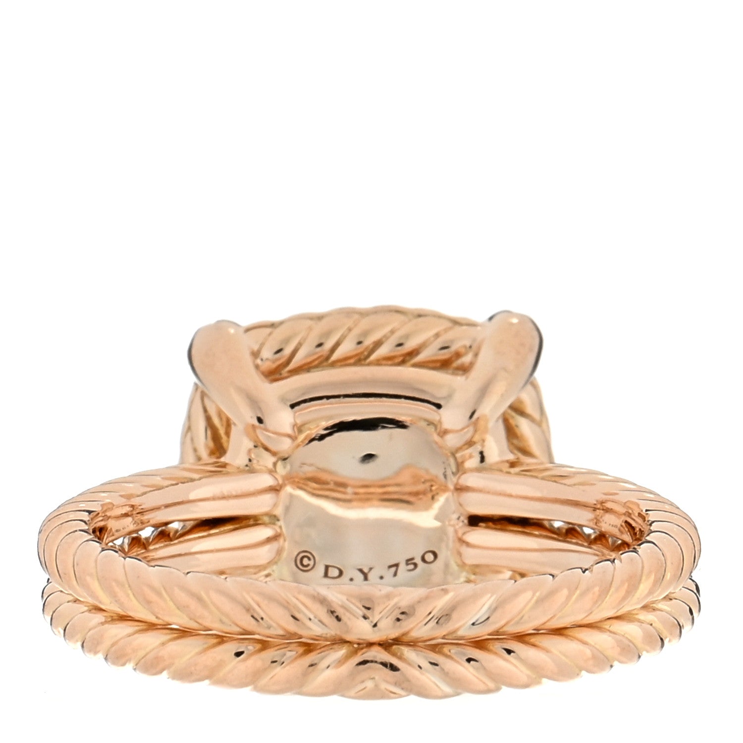 David Yurman 18K Rose Gold Diamond Morganite 9mm Chatelaine Ring 50 5.5 3 of 4