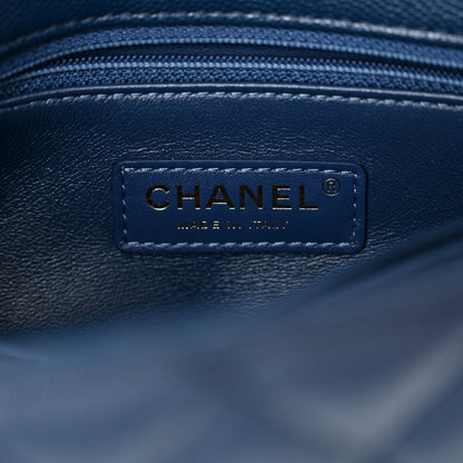 Chanel Caviar Quilted Lizard Embossed Mini Coco Handle Flap Navy Blue 6 of 13
