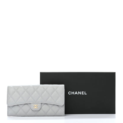 Chanel Caviar Quilted Large Flap Wallet Grey 9 of 9
