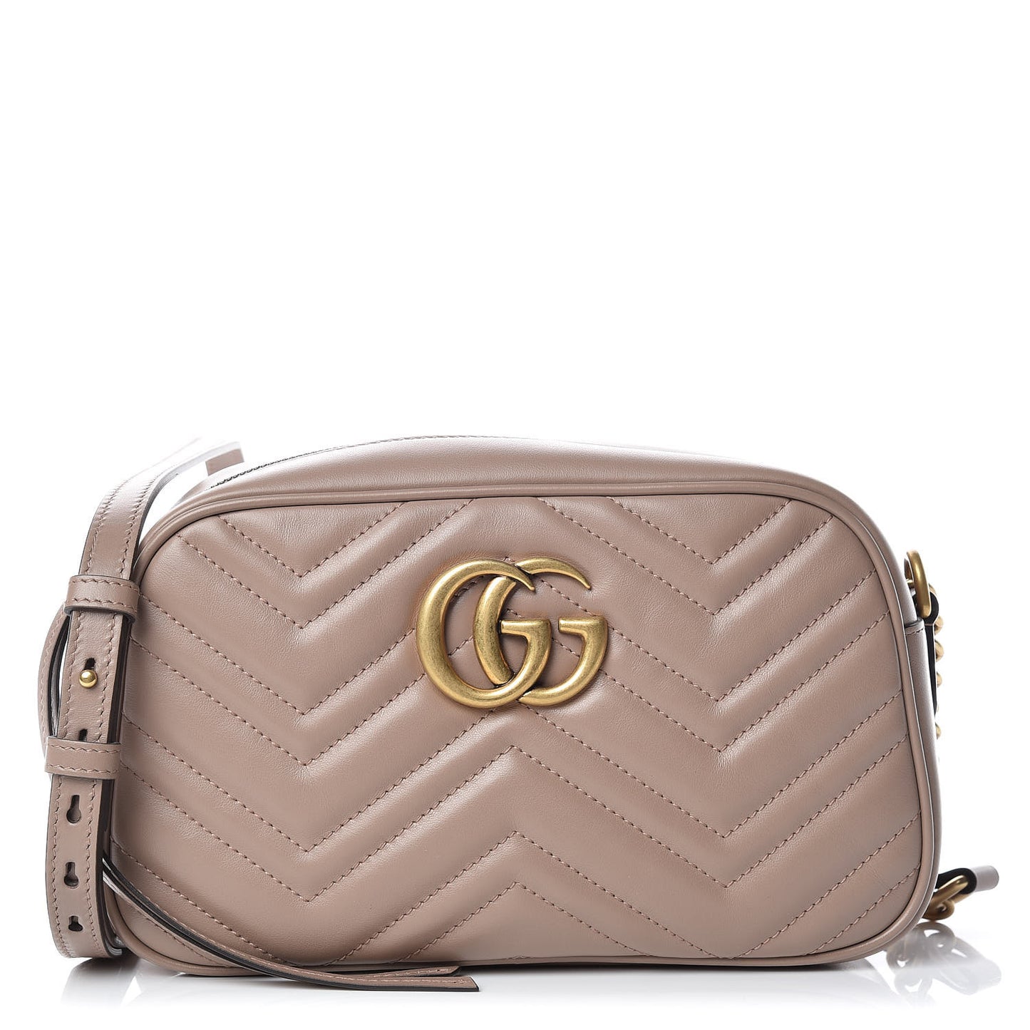 Calfskin Matelasse Small GG Marmont Chain Shoulder Bag Porcelain Rose
