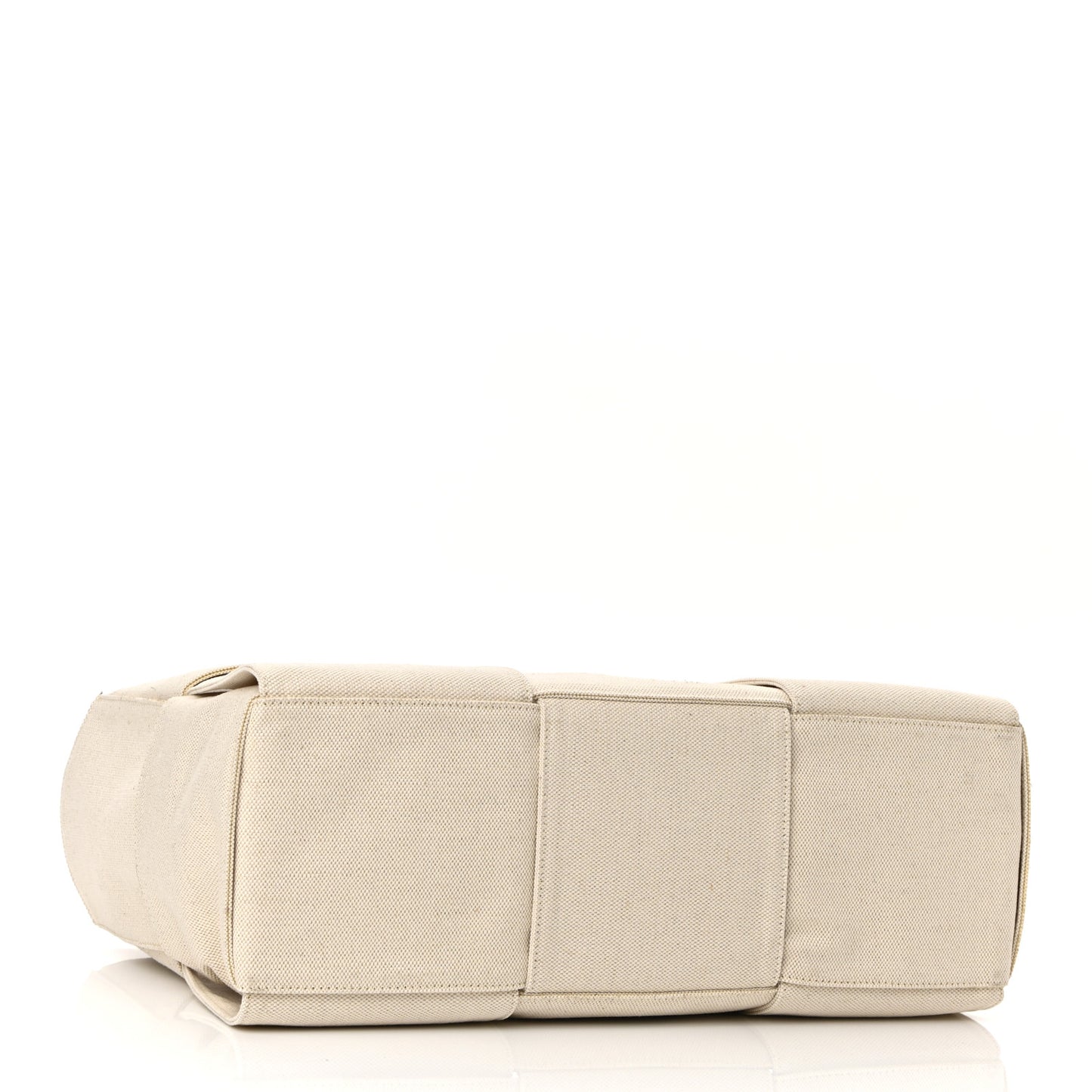 Canvas Maxi Intrecciato Medium Arco Tote Beige Black