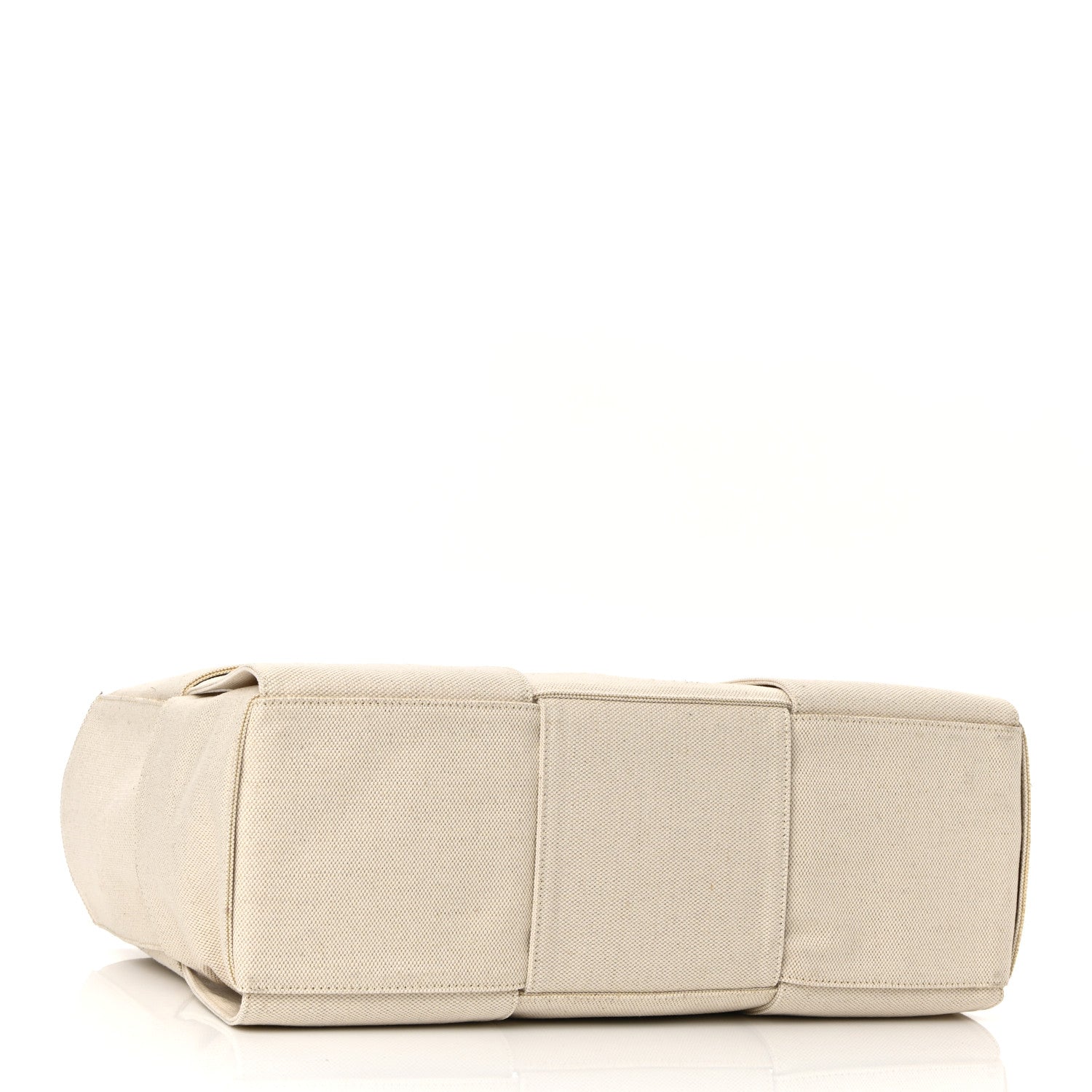Bottega Veneta Canvas Maxi Intrecciato Medium Arco Tote Beige Black 5 of 10