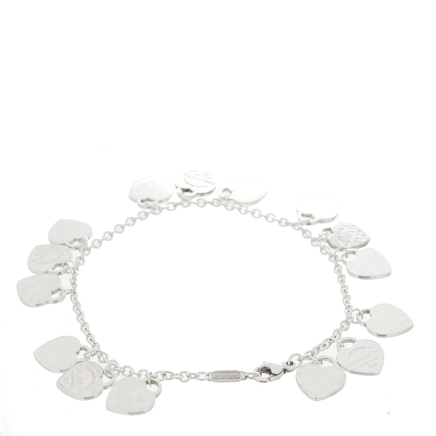 Sterling Silver Mini Return to Tiffany Multi Heart Charm Bracelet