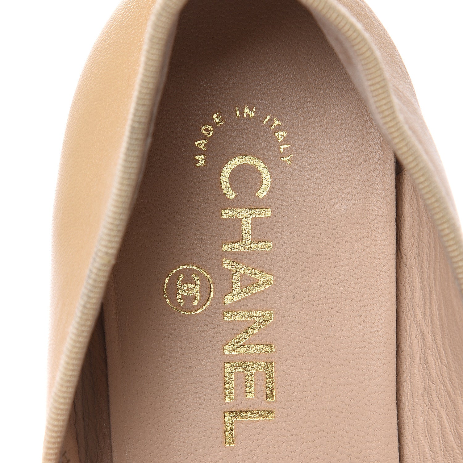 Chanel Lambskin Cap Toe Ballerina Flats 38.5 Beige Black 8 of 12