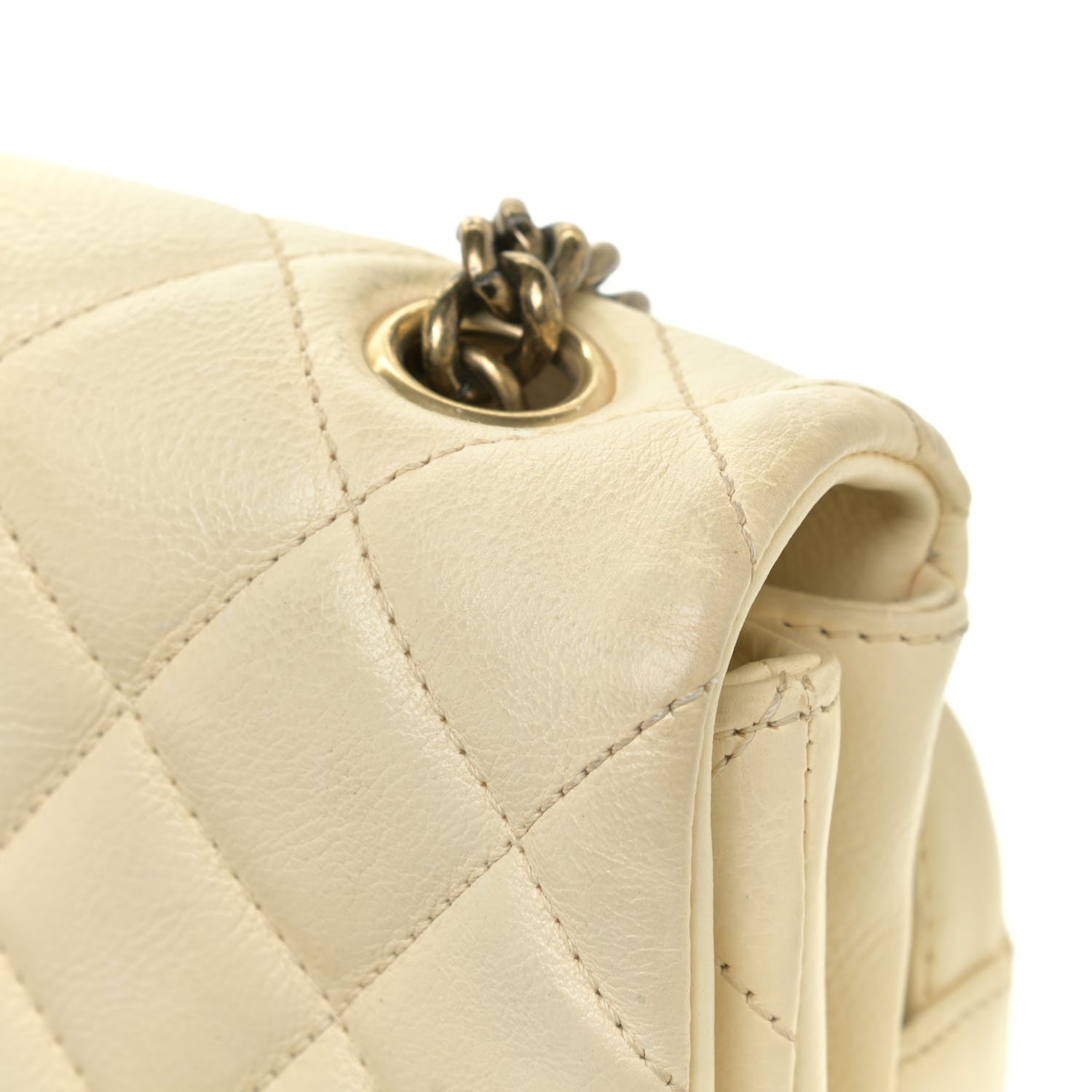 Chanel Calfskin Quilted Medium CC Crown Flap White 16 of 19