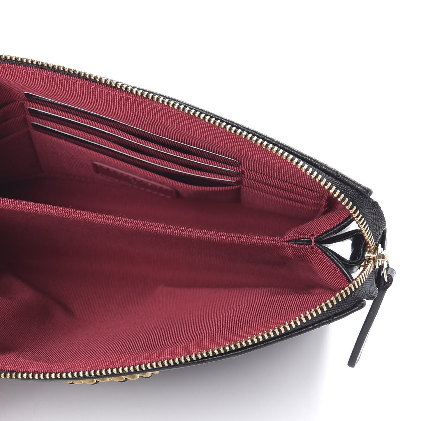 Shiny Goatskin Quilted Small Chanel 19 Pouch With Handle Black