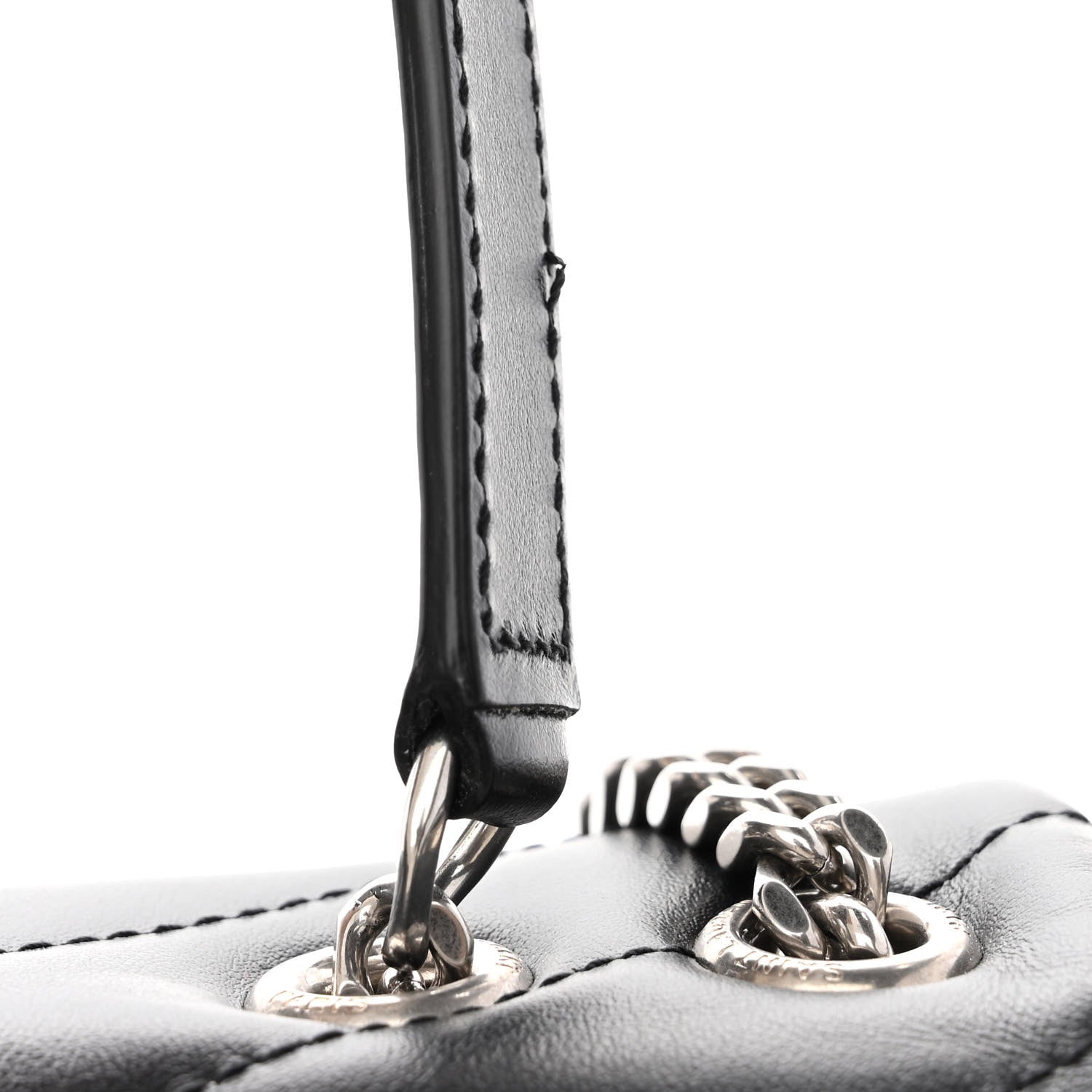 Saint Laurent Calfskin Y Quilted Monogram Small Loulou Chain Satchel Black 10 of 11
