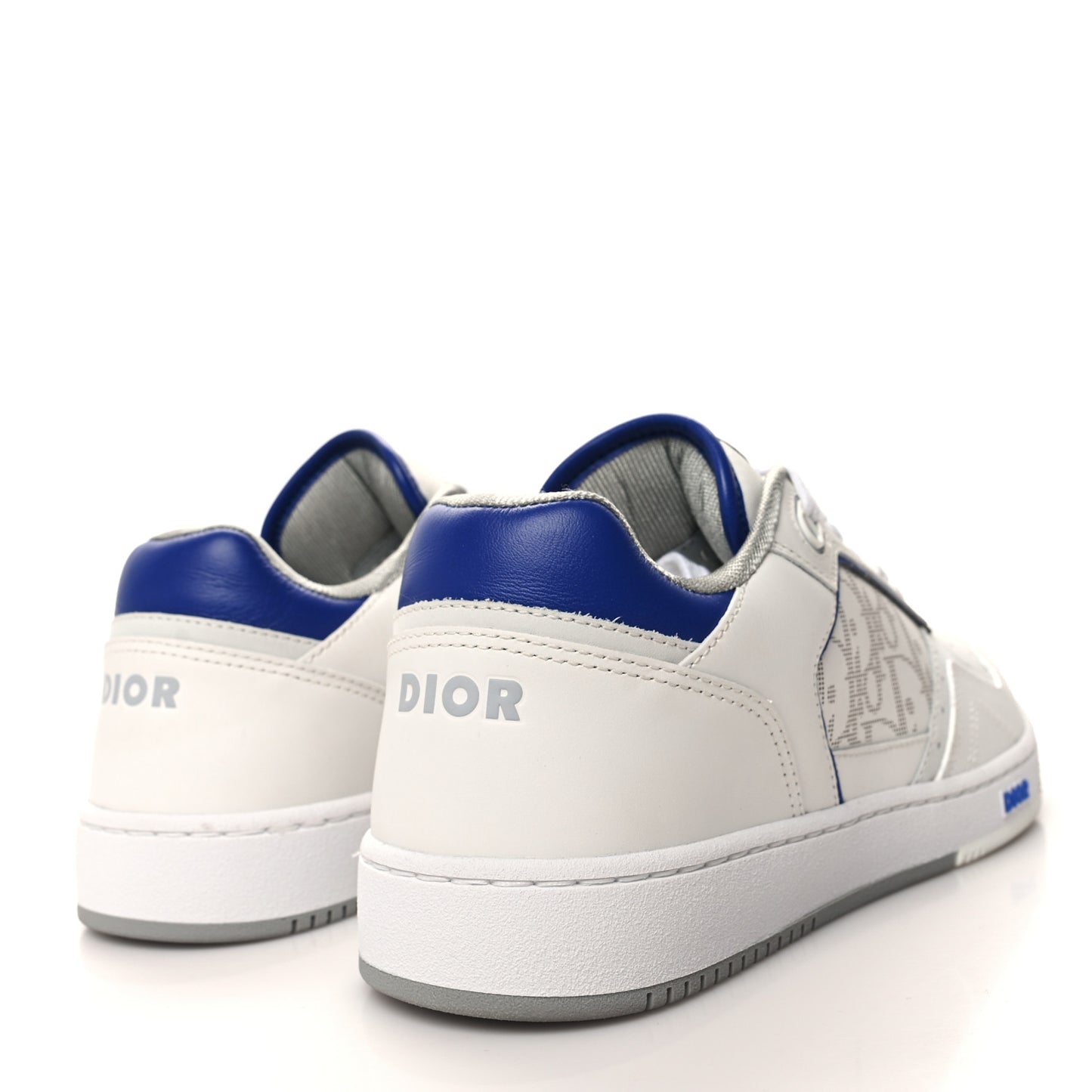 Smooth Calfskin Oblique Galaxy Perforated Mens B27 Low Top Sneakers 40 White Blue