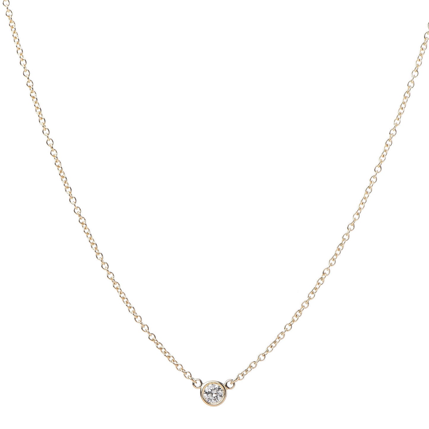 18K Yellow Gold Diamond .08ct Elsa Peretti Diamonds by the Yard Pendant Necklace