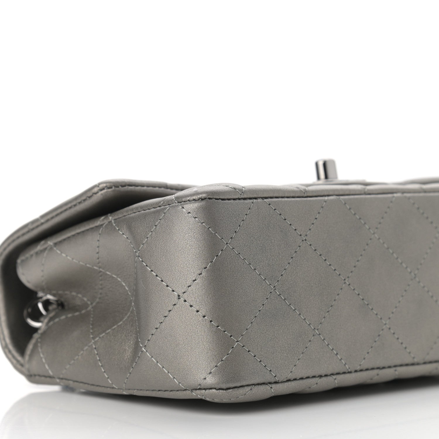 Chanel Metallic Calfskin Quilted Mini Rectangular Flap Ruthenium 9 of 12