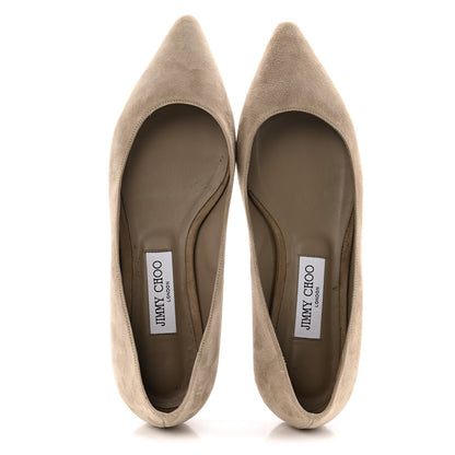 Jimmy Choo Suede Alina Flats 39.5 Taupe 2 of 11