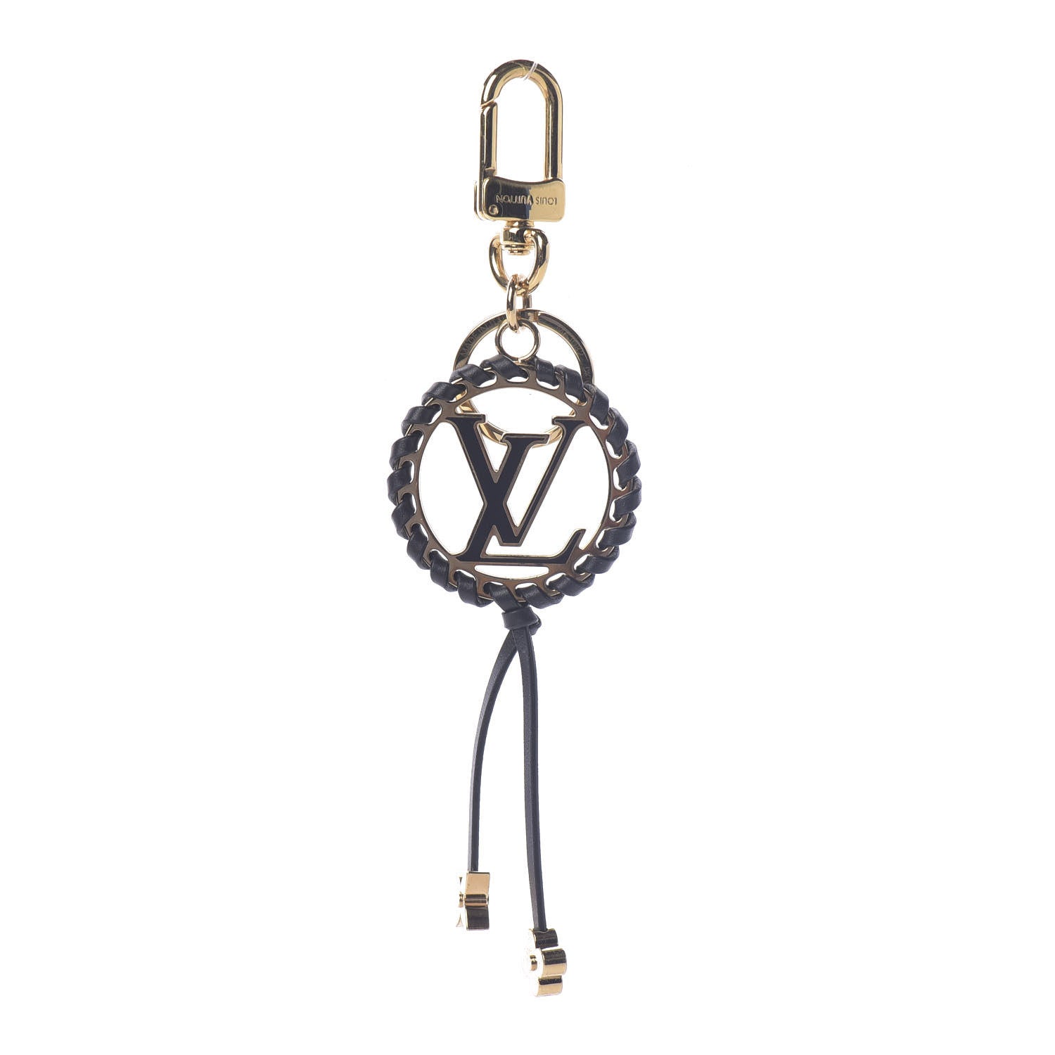 Louis Vuitton Metal Lambskin Enamel Very Bag Charm Key Holder Black 1 of 5
