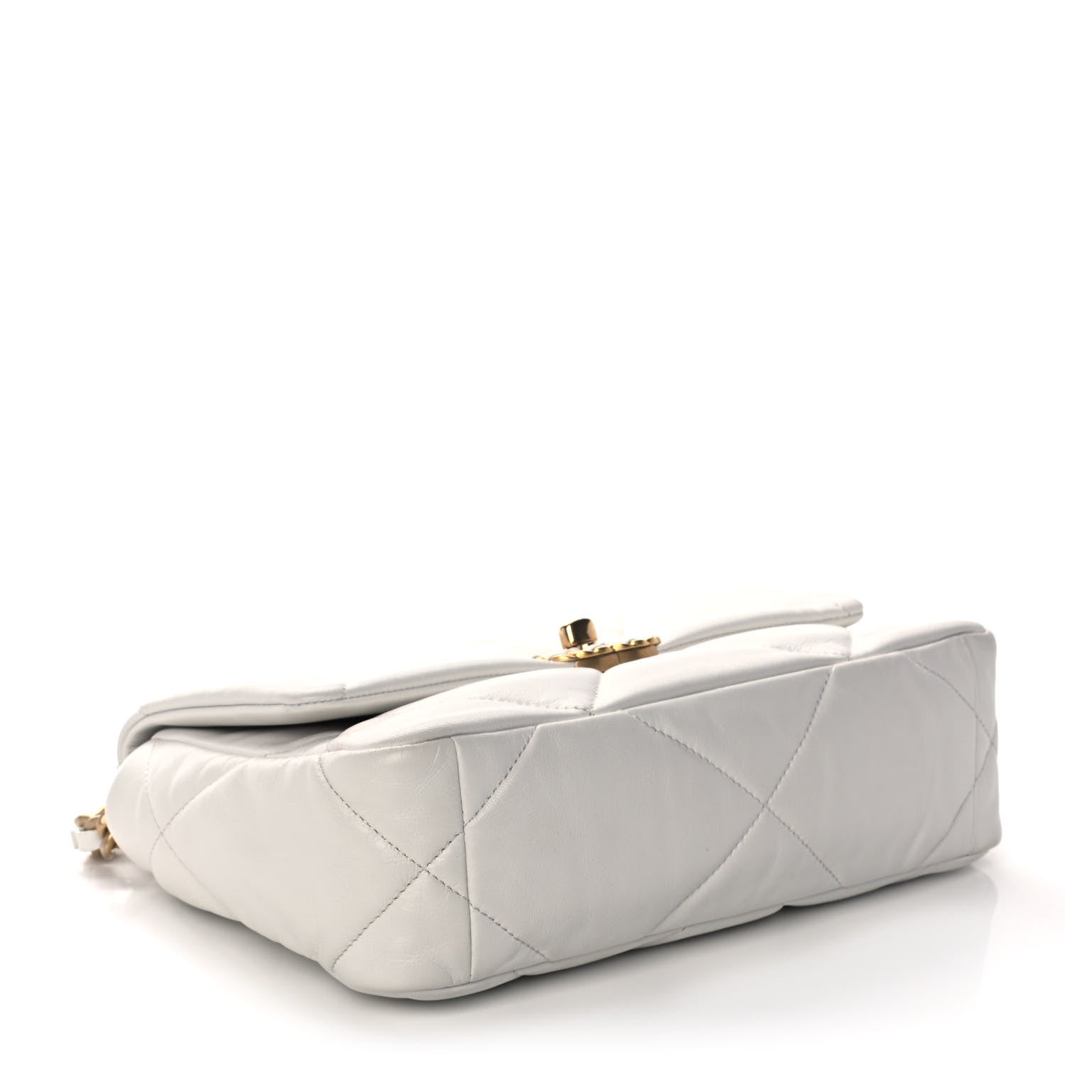 Chanel Goatskin Quilted Medium Chanel 19 Flap White 4 of 12