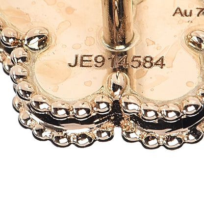 Van Cleef & Arpels 18K Yellow Gold Mother of Pearl Sweet Alhambra Butterfly Earrings 4 of 7