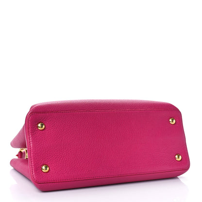 Louis Vuitton Taurillon Capucines MM Hibiscus Flamingo 4 of 10