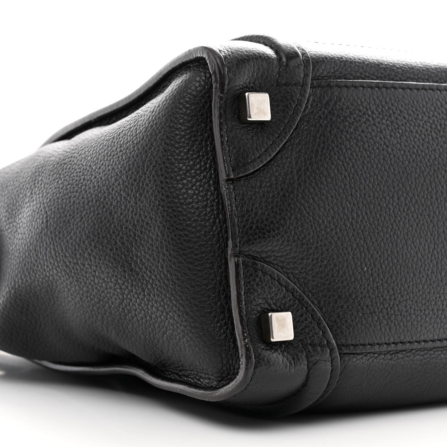 Celine Drummed Calfskin Micro Luggage Black 9 of 10