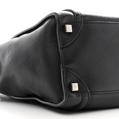 Celine Drummed Calfskin Micro Luggage Black 9 of 10