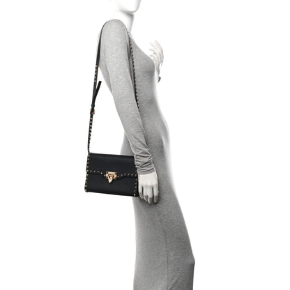 Valentino Garavani Vitello Medium Rockstud Flip Lock Crossbody Bag Black 2 of 9