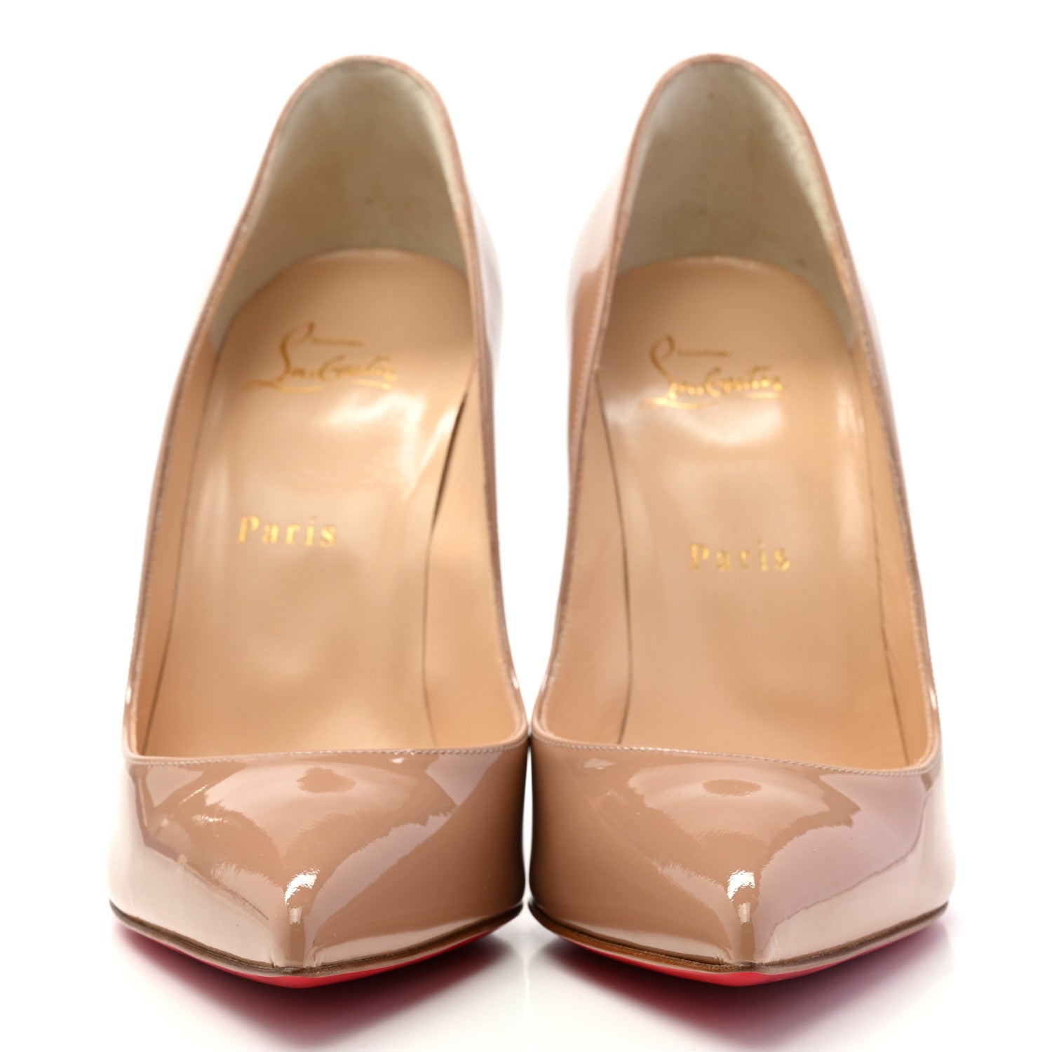 Christian Louboutin Patent Pigalle Follies 100 Pumps 38.5 Nude 2 of 8