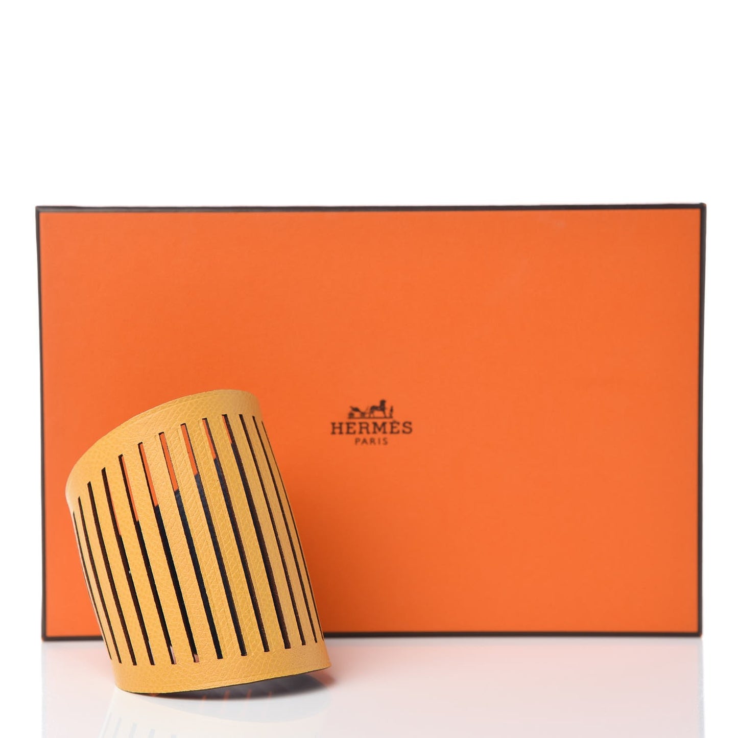 Epsom Petit H Ajoure Reversible Cuff Jaune D'Or Bleu De Malte