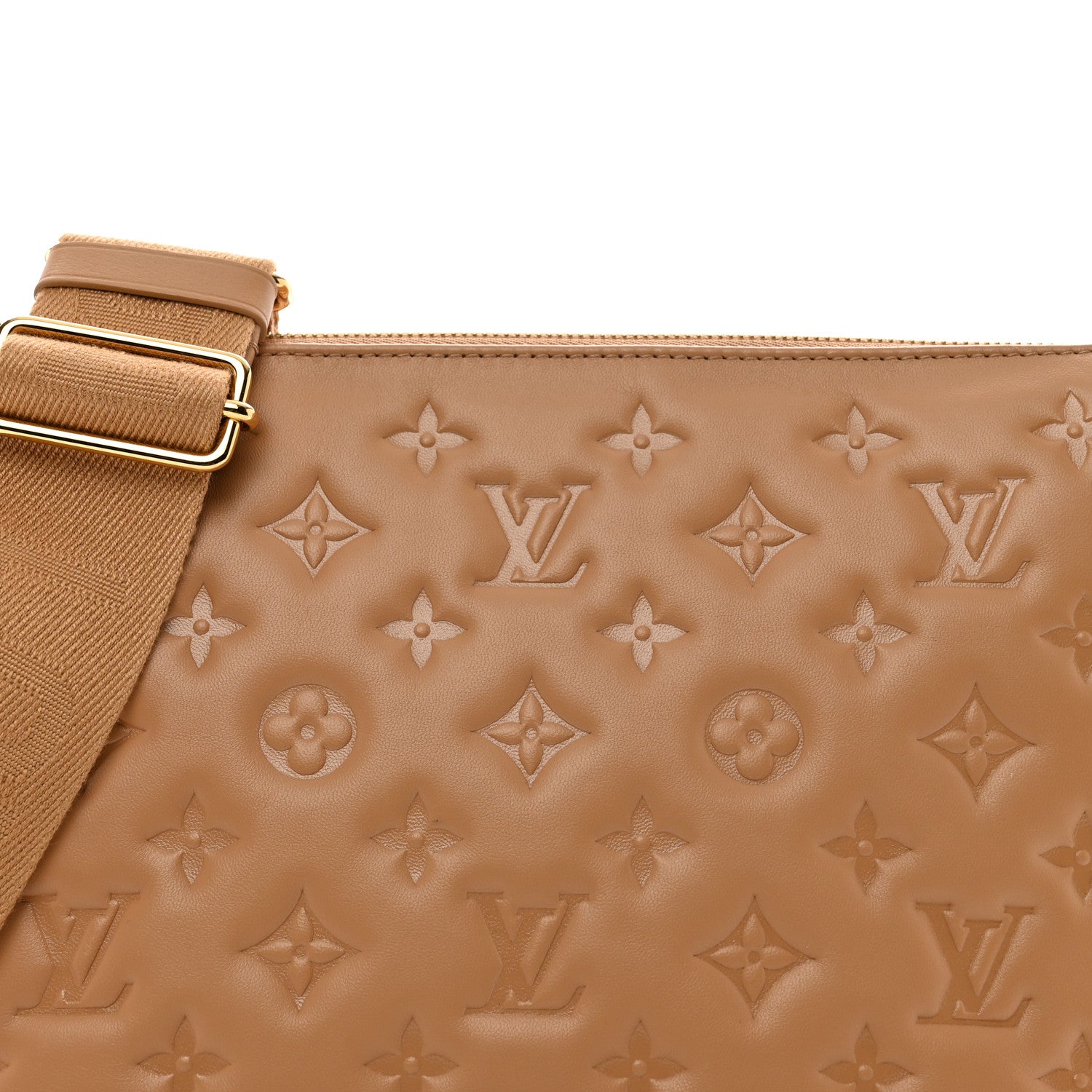 Louis Vuitton Lambskin Embossed Monogram Coussin PM Camel 5 of 11