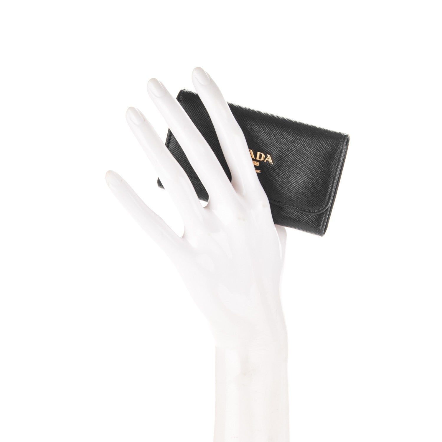 Prada Saffiano Metal 6 Key Holder Nero Black 2 of 7