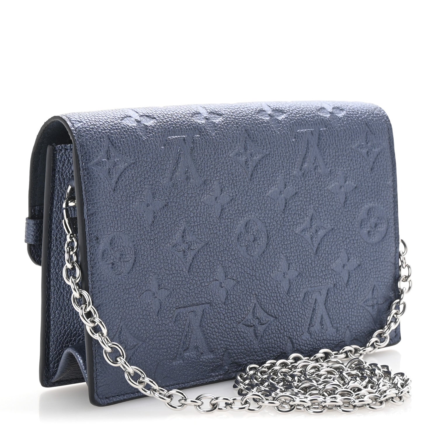 Louis Vuitton Metalli Empreinte Monogram Vavin Chain Wallet Navy Nacre 2 of 9