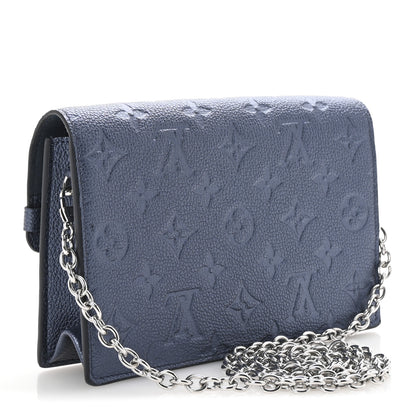 Louis Vuitton Metalli Empreinte Monogram Vavin Chain Wallet Navy Nacre 2 of 9