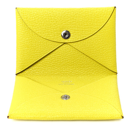 Hermes Chevre Mysore Calvi Card Case Lime 5 of 11