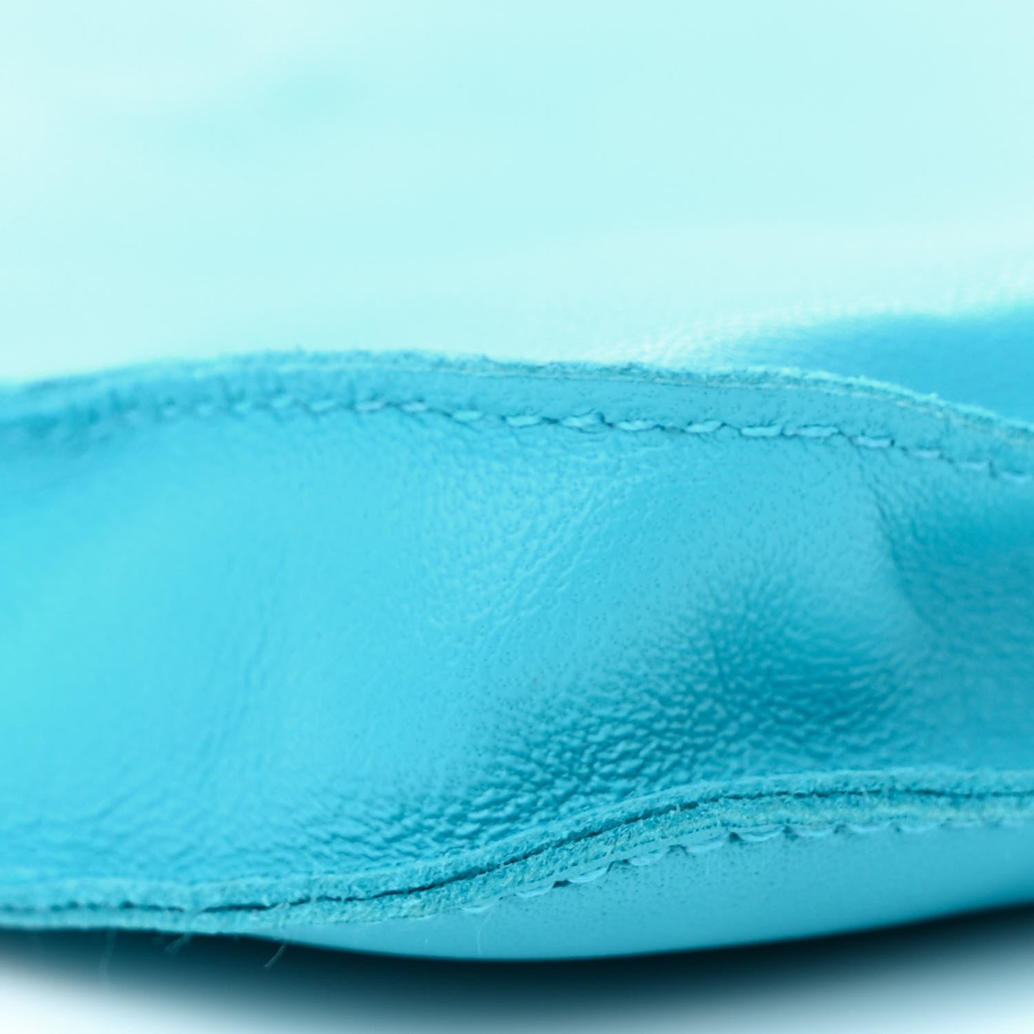 Hermes Lambskin Clou De Selle Pouch Bleu Paon 9 of 11