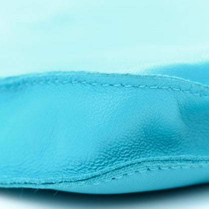 Hermes Lambskin Clou De Selle Pouch Bleu Paon 9 of 11