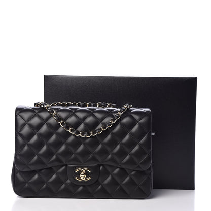 Chanel Lambskin Quilted Jumbo Single Flap Black 12 of 12