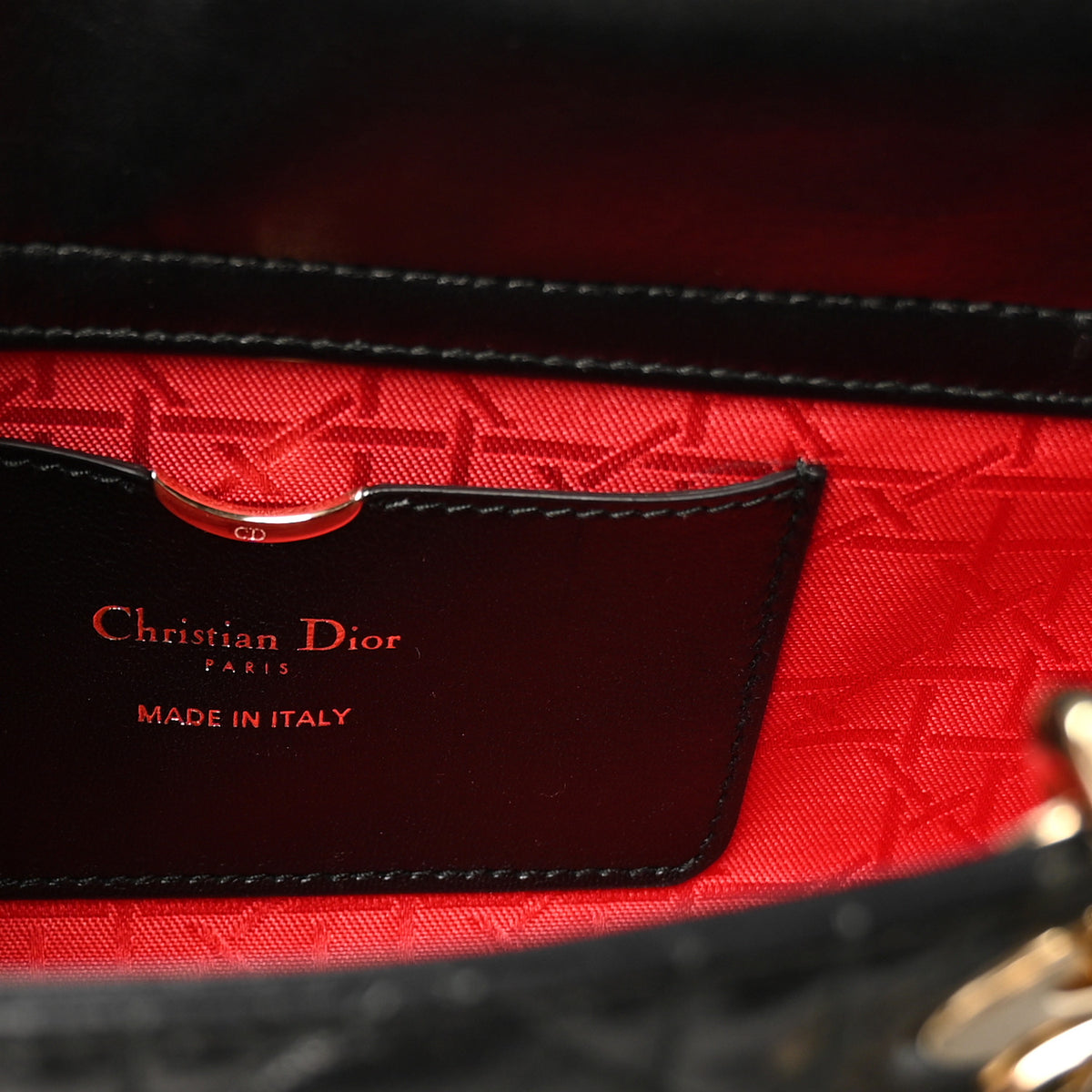 Lambskin Cannage Medium Lady D-Joy Black