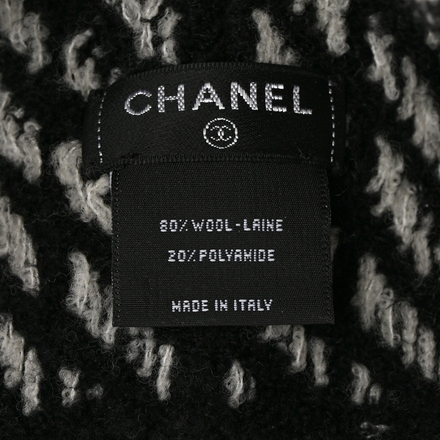 Wool CC Headband Black White