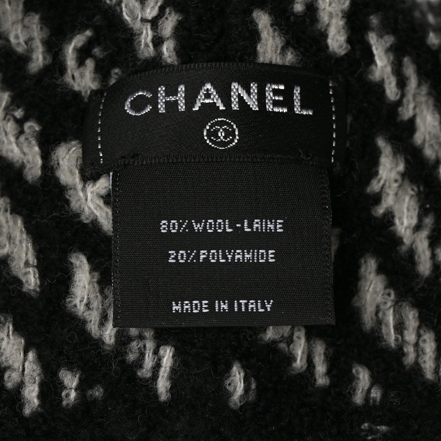 Chanel Wool CC Headband Black White 6 of 7
