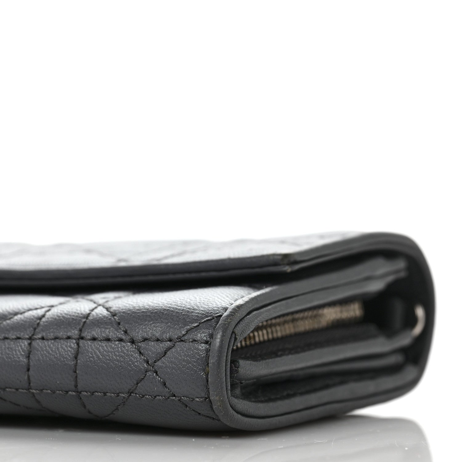 Christian Dior Lambskin Cannage Lady Dior Flap Wallet Grey 8 of 8