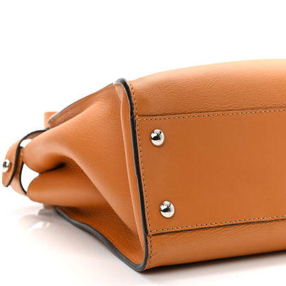Fendi Vitello Seta Shiny Nappa Plexiglass Granite Medium Peekaboo Iconic Satchel Ginger Latte 10 of 11