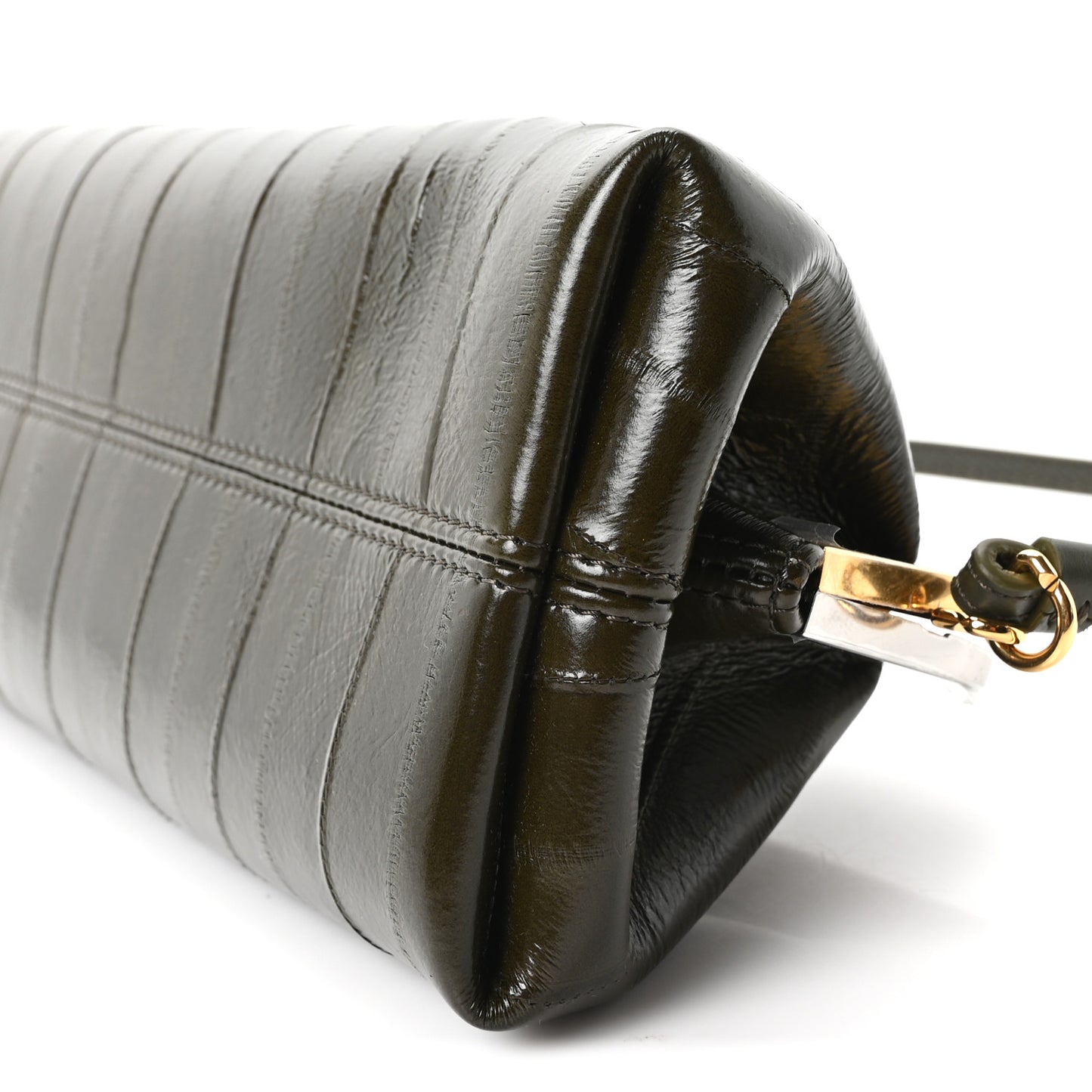 Eelskin La Pochette Salon Clutch Dark Khaki