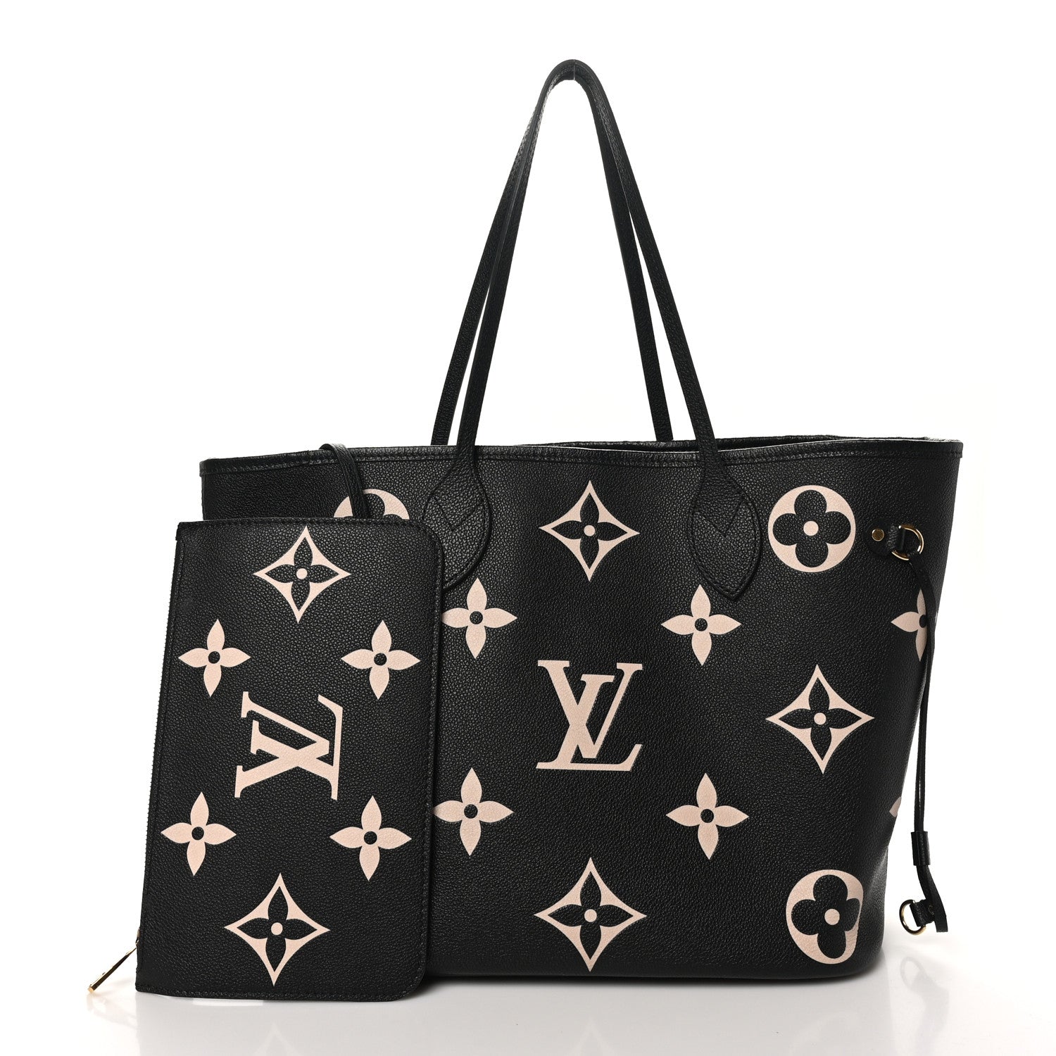 Louis Vuitton Empreinte Monogram Giant Neverfull MM Black Beige 3 of 10